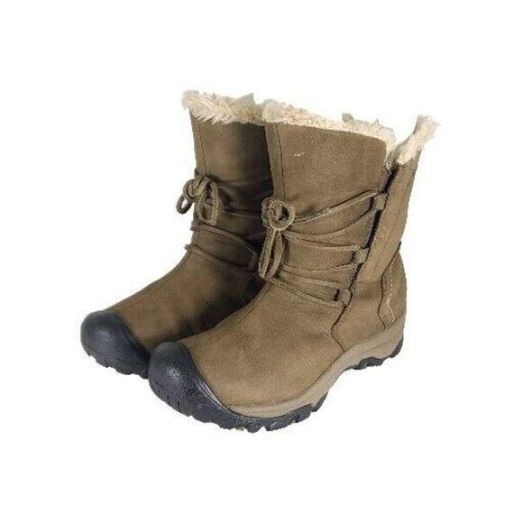 Keen Women's Brighton Low US6 Brown Leather insulated Shearling Snow Boots - Picture 1 of 16